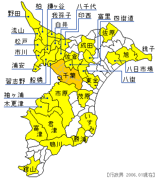 千葉県の地図