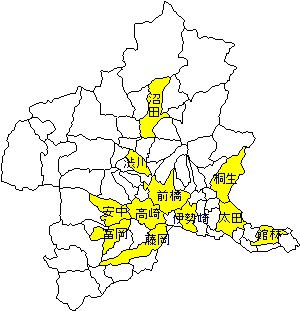 群馬県の地図