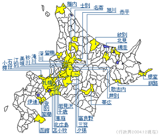 北海道の地図