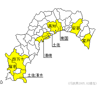 高知県の地図