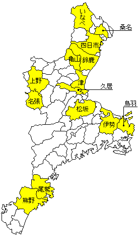 三重県の地図