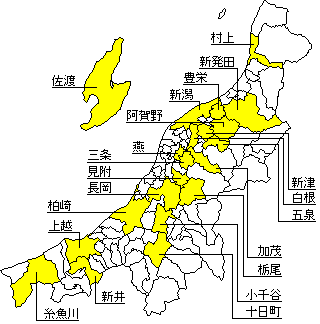 新潟県の地図