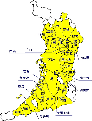 大阪府の地図