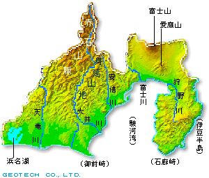 静岡県の地形図